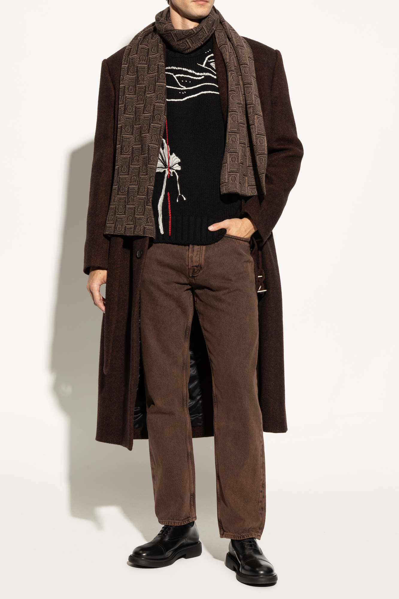 美品 Ferragamo ポンチョ コート フェラガモポンチョ新作美品